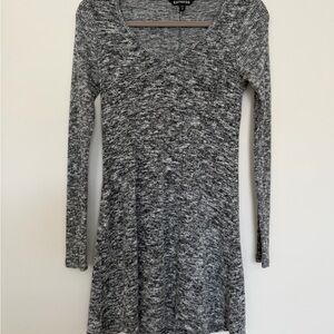 Express Women's Gray Marled Knit Dress